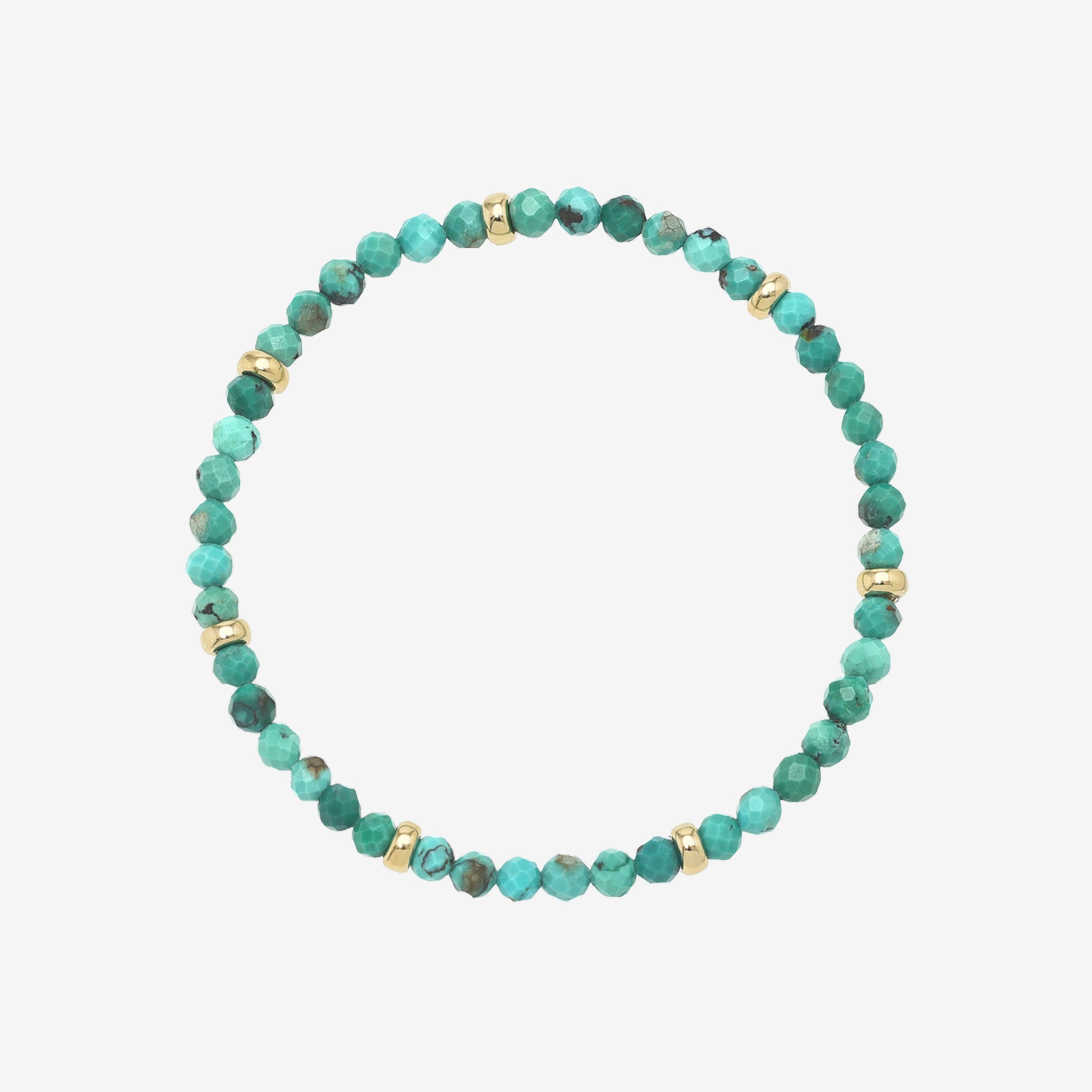 14K Gold Turquoise Segment Bead Bracelet, photo 1