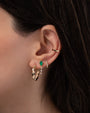 Aretes de aro con borde torcido en oro de 14K, foto 4