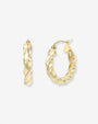 Aretes de aro con borde torcido en oro de 14K, foto 1