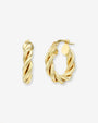 Aretes de aro de cordón torcido en oro de 14K, foto 1