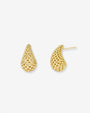 14K Gold Woven Teardrop Stud Earrings, photo 1
