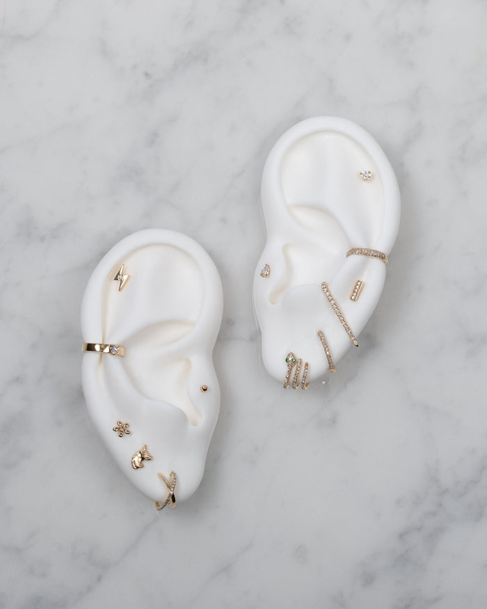 14K Gold Pave Diamond X Stud Earrings, photo 6