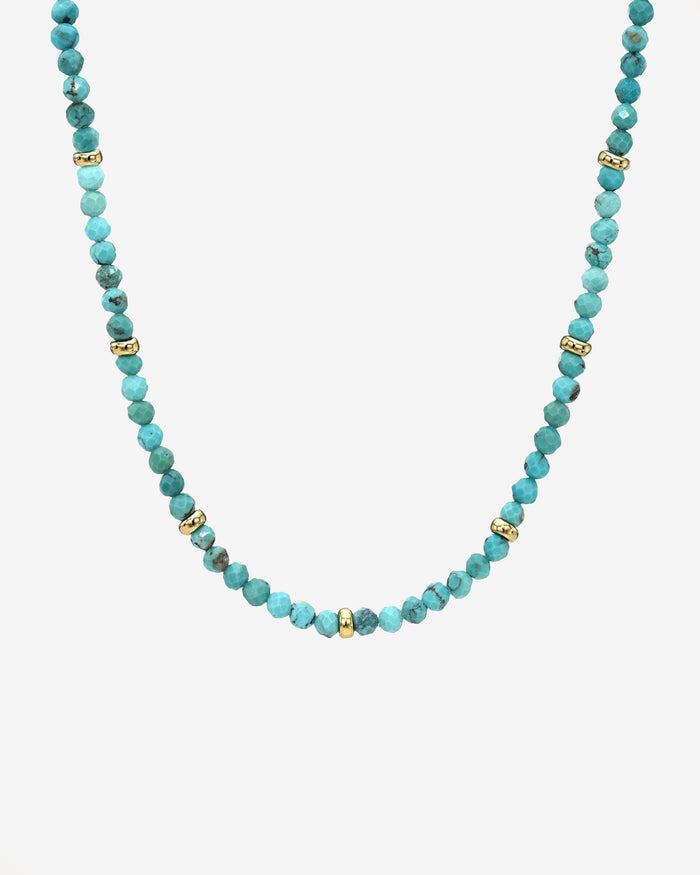 14K Gold Turquoise Segment Bead Necklace, photo 1