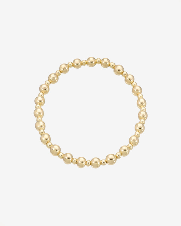 14K Gold 3mm and 5mm Bead Bracelet, photo 1