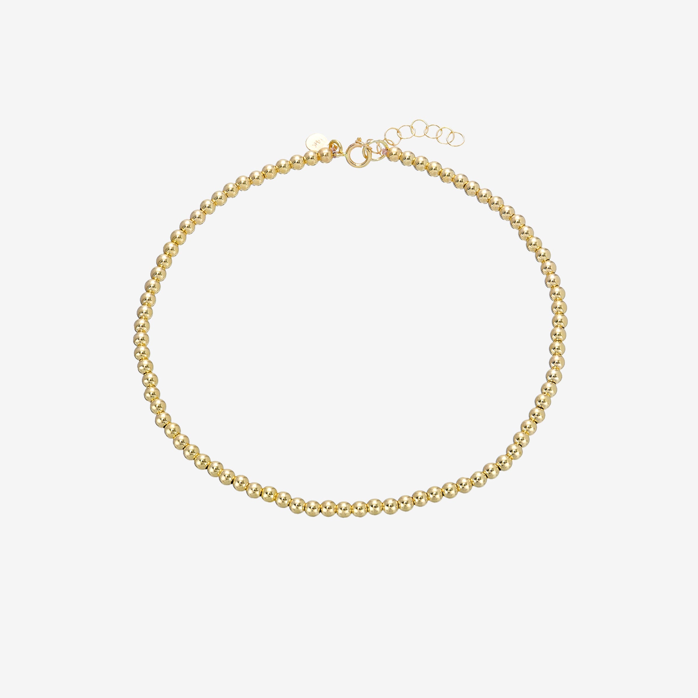Tobillera de cuentas en oro de 14K, foto 1