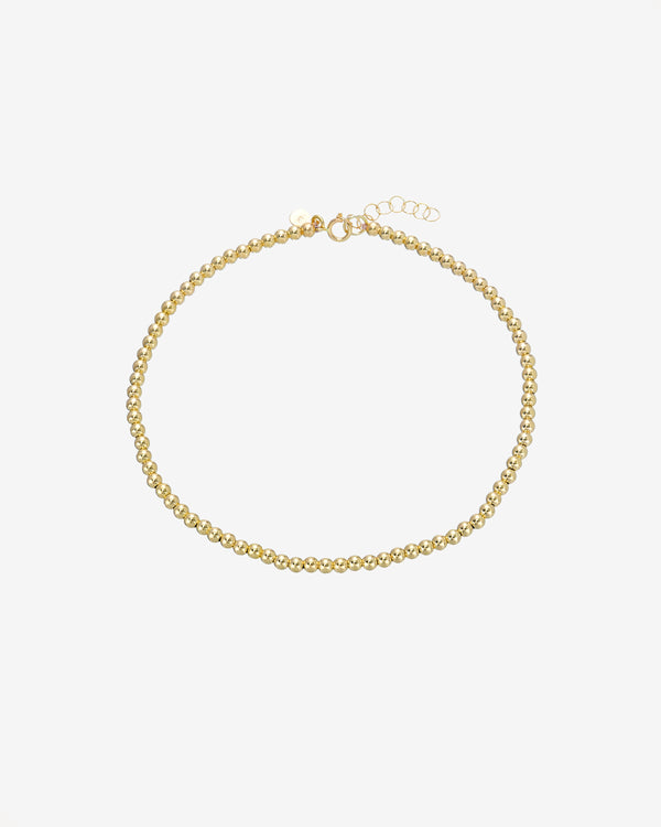 14K Gold Bead Anklet, photo 1
