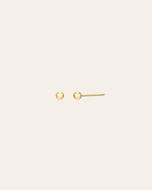 14K Gold Bead Stud Earring, photo 2