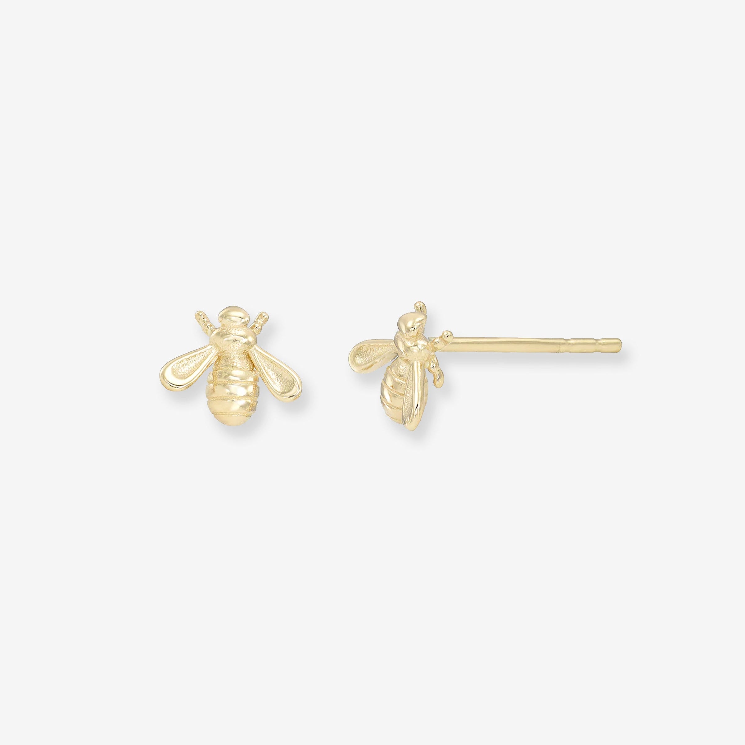 14K Gold Bee Stud Earrings, photo 1