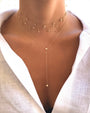 14K Gold Bezel Diamond Lariat Necklace, photo 5