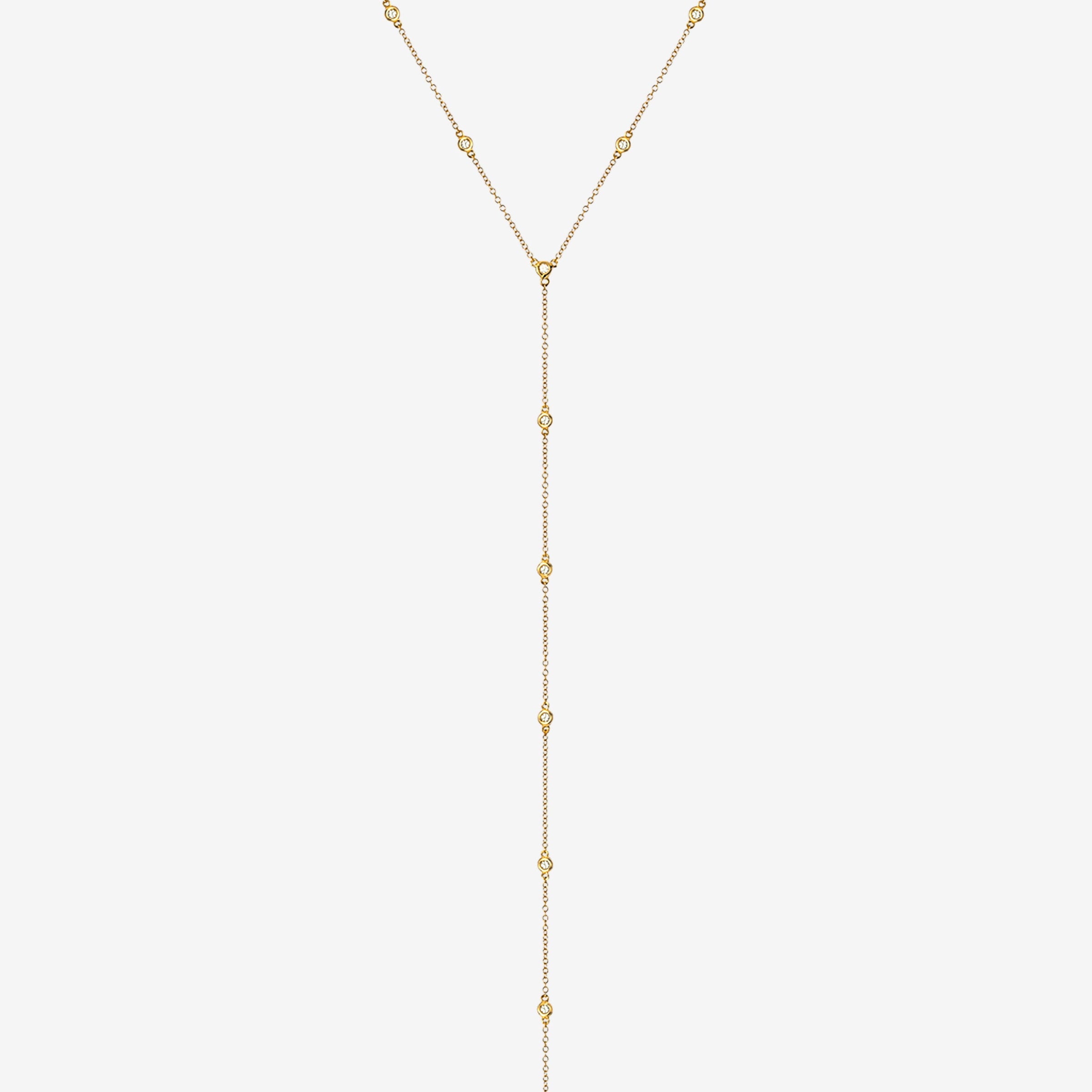 Bezel Diamond Station Lariat Necklace, photo 1