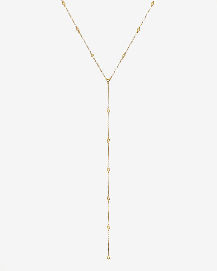 Bezel Diamond Station Lariat Necklace, photo 1