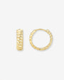 Aretes de aro huggie trenzados en oro de 14K, foto 1