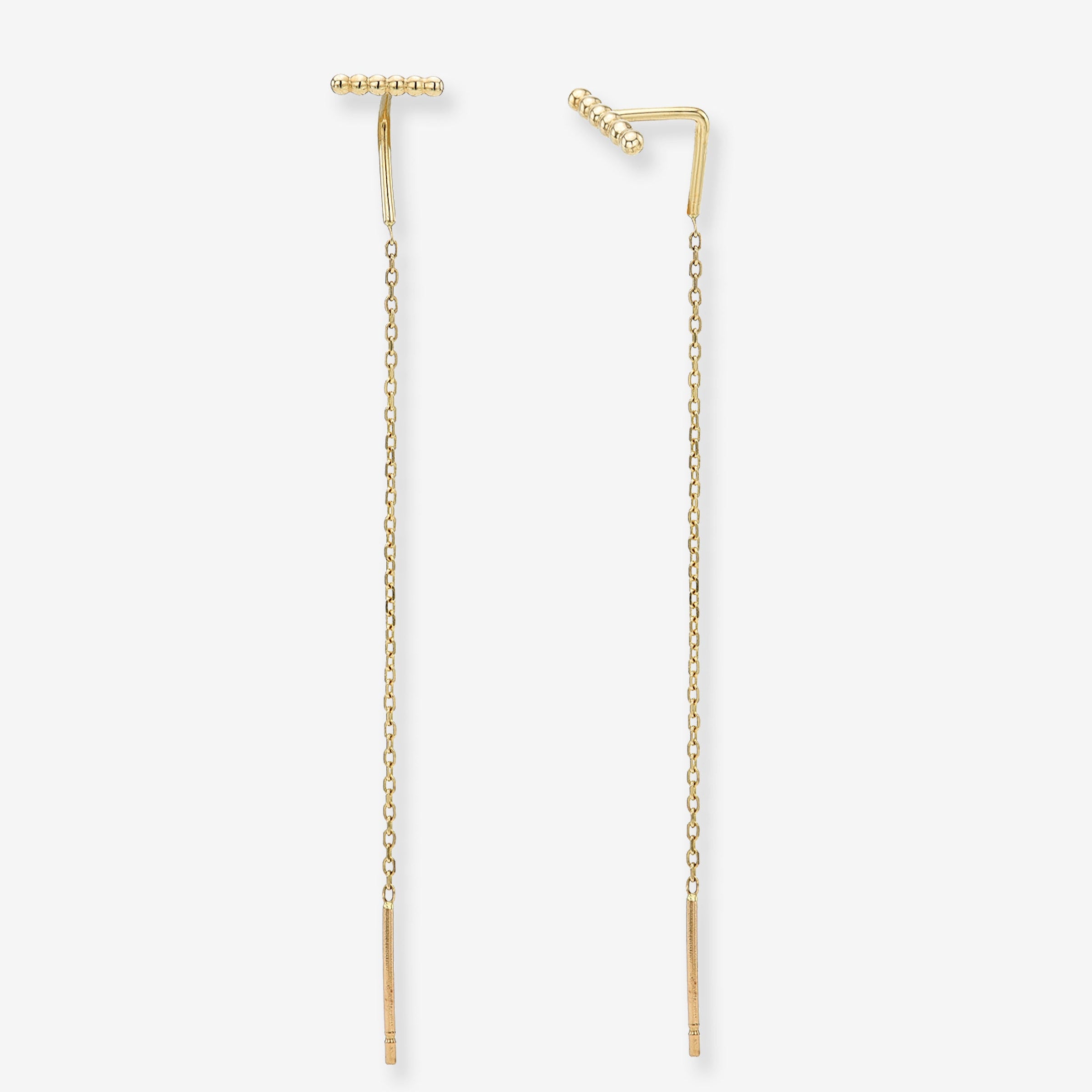 14K Gold Cable Link Threader Earrings, photo 1