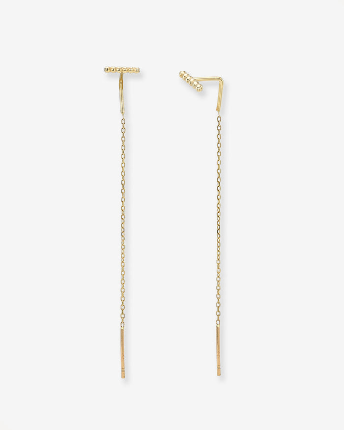 14K Gold Cable Link Threader Earrings, photo 1