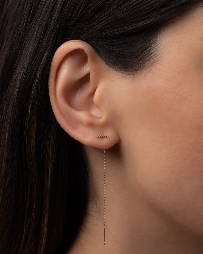 14K Gold Cable Link Threader Earrings, photo 2
