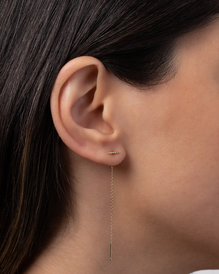 14K Gold Cable Link Threader Earrings, photo 3