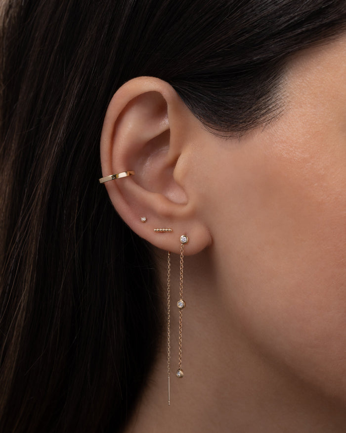 14K Gold Cable Link Threader Earrings, photo 4