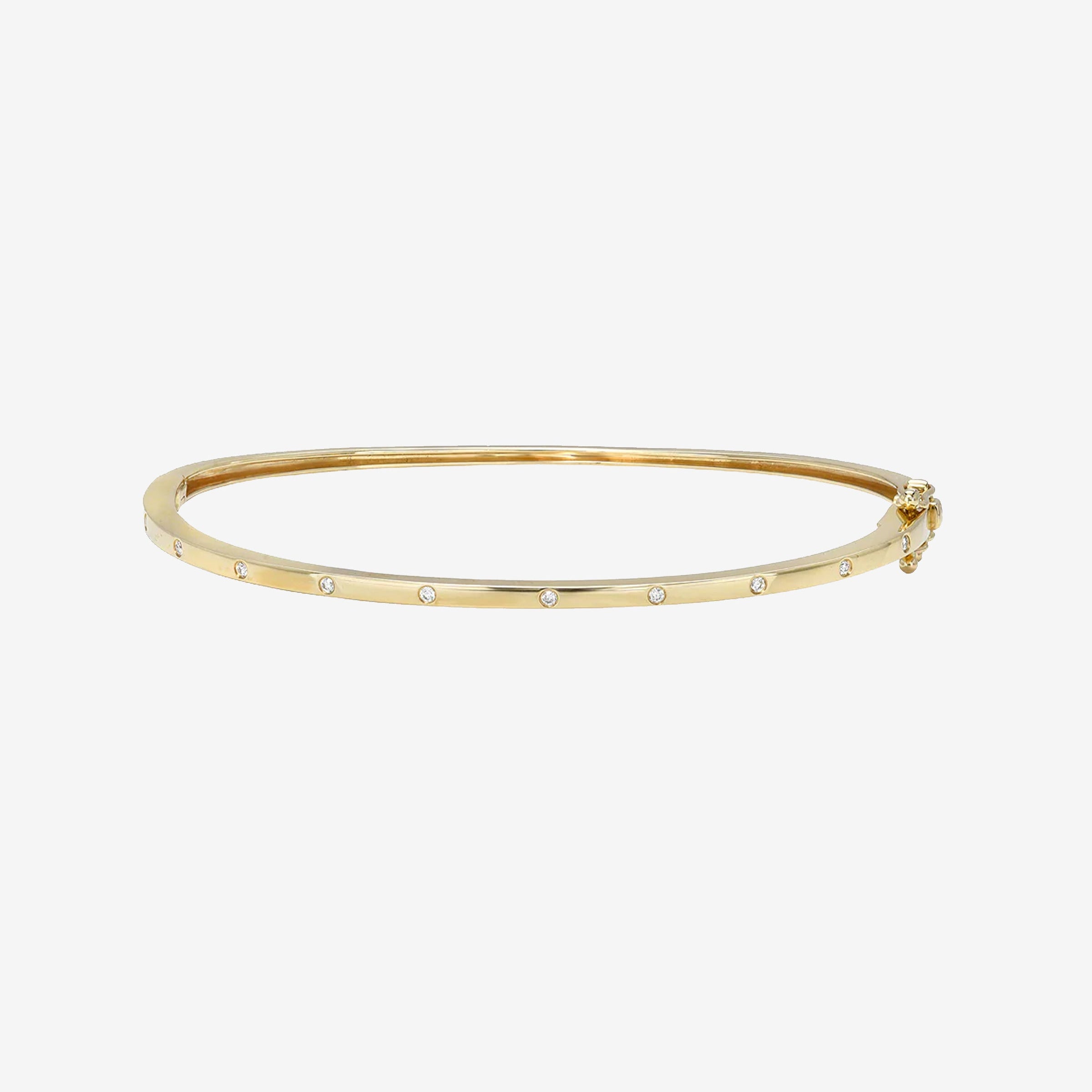 14K Gold Diamond Dot Bangle, photo 1