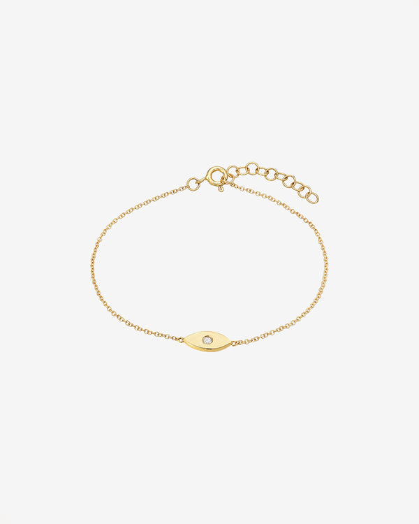 14K Gold Diamond Evil Eye Bracelet, photo 1