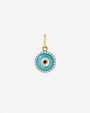 Dije de ojo turco con turquesa y diamantes en oro de 14K, foto 1