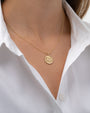 14K Gold Diamond Eye Medallion Necklace, photo 3