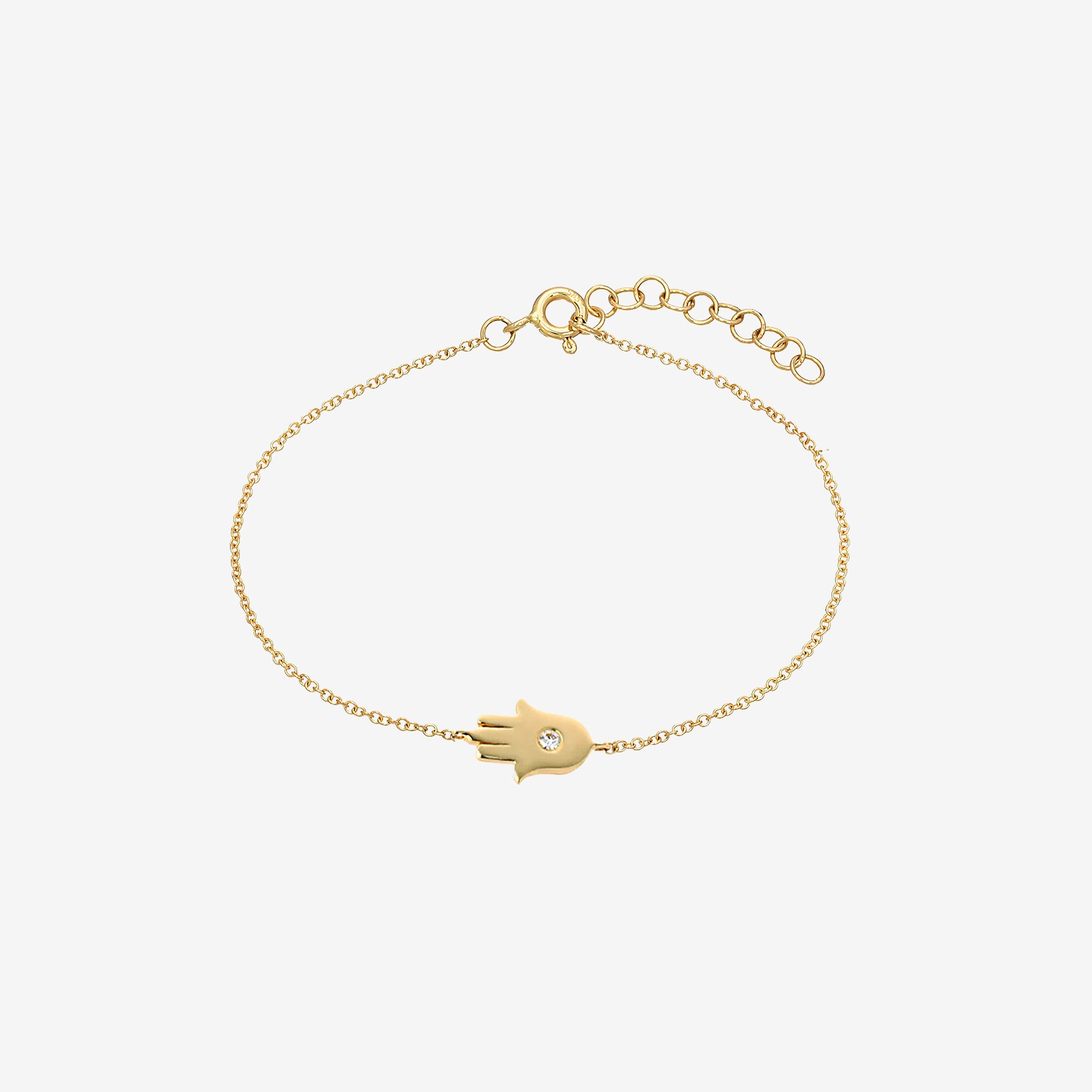 14K Gold Diamond Hamsa Bracelet, photo 1