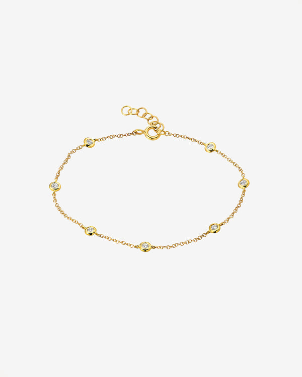 Pulsera de estaciones de diamantes en oro de 14K, foto 1