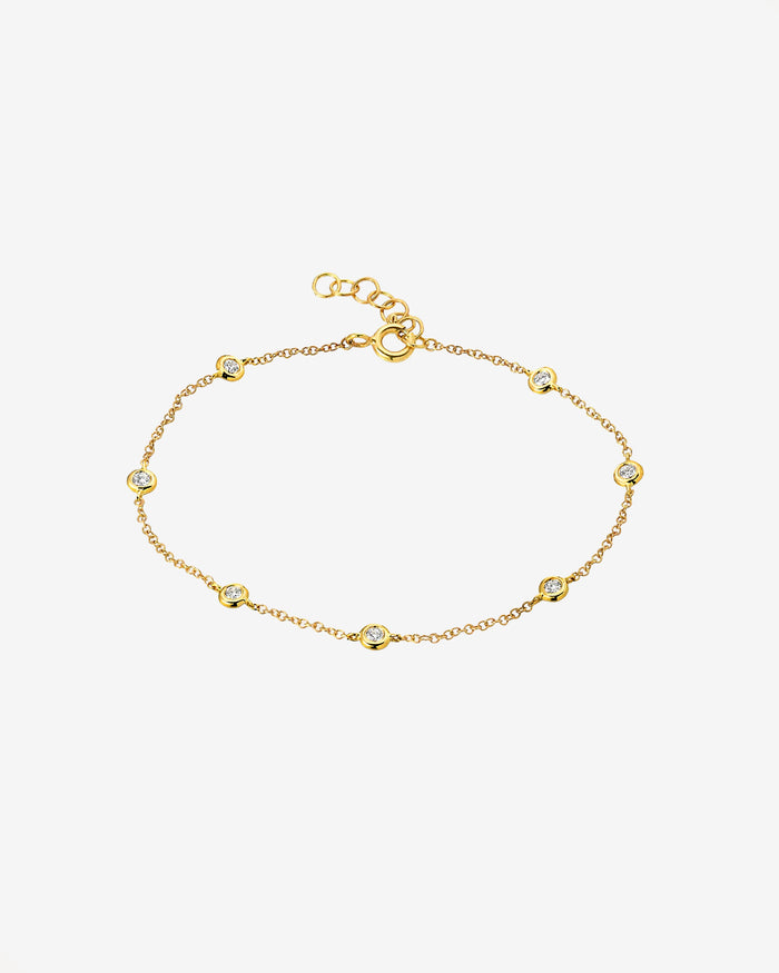Pulsera de estaciones de diamantes en oro de 14K, foto 1
