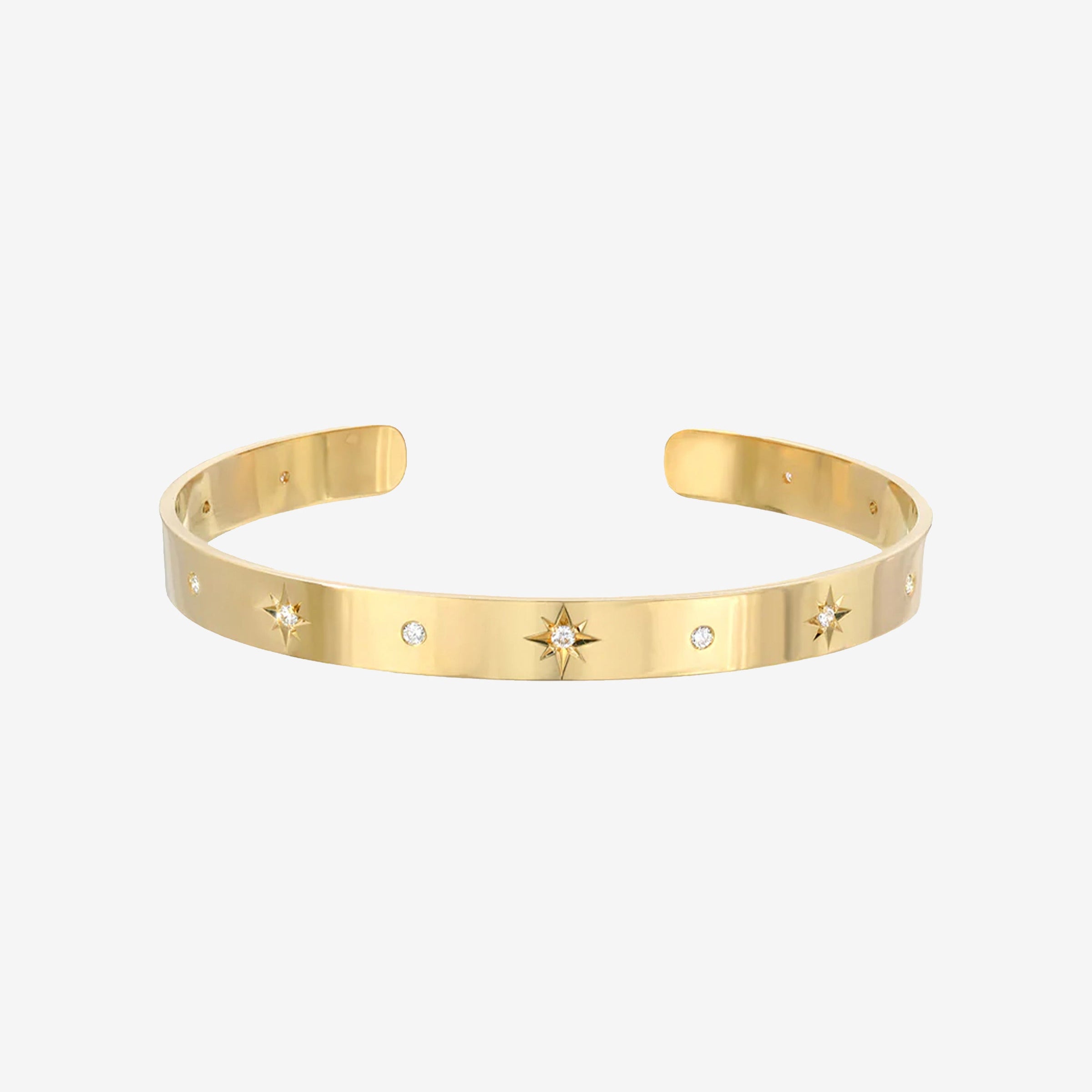 14K Gold Diamond Sunburst Cuff, photo 1