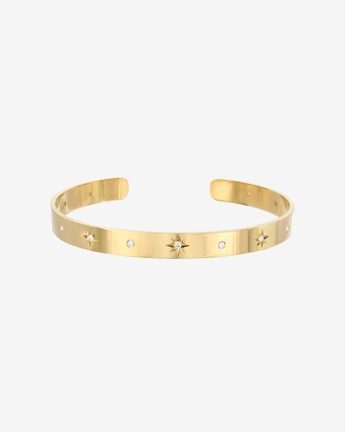 14K Gold Diamond Sunburst Cuff, photo 1