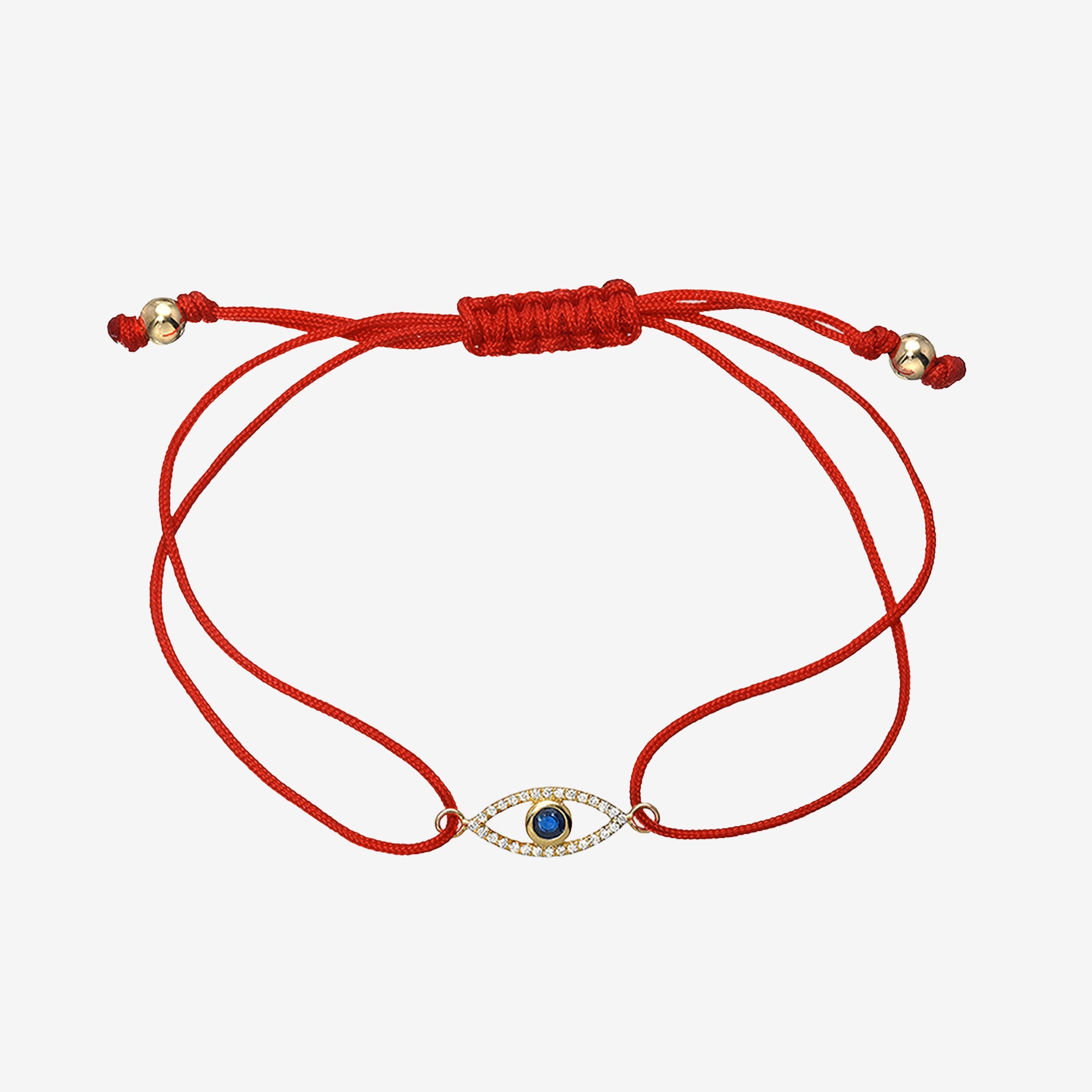 14K Gold Diamond and Sapphire Evil Eye Fortune Bracelet, photo 1