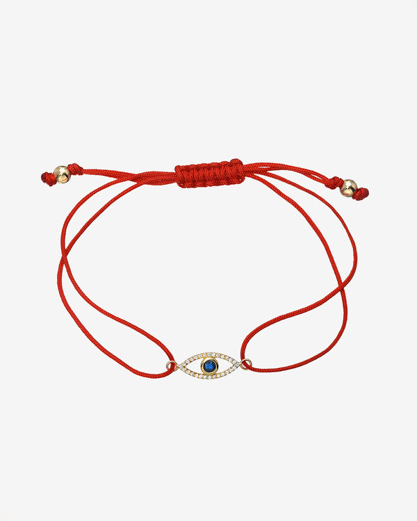 14K Gold Diamond and Sapphire Evil Eye Fortune Bracelet, photo 1