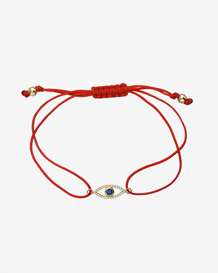 14K Gold Diamond and Sapphire Evil Eye Fortune Bracelet, photo 1
