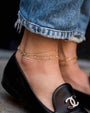 14K Gold Drop Bezel Diamond Anklet, photo 2