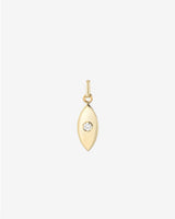 Dije de ojo turco con pequeño diamante en oro de 14K