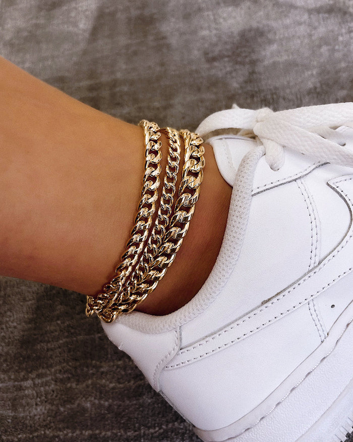 14K Gold Large Miami Cuban Link Anklet, photo 5