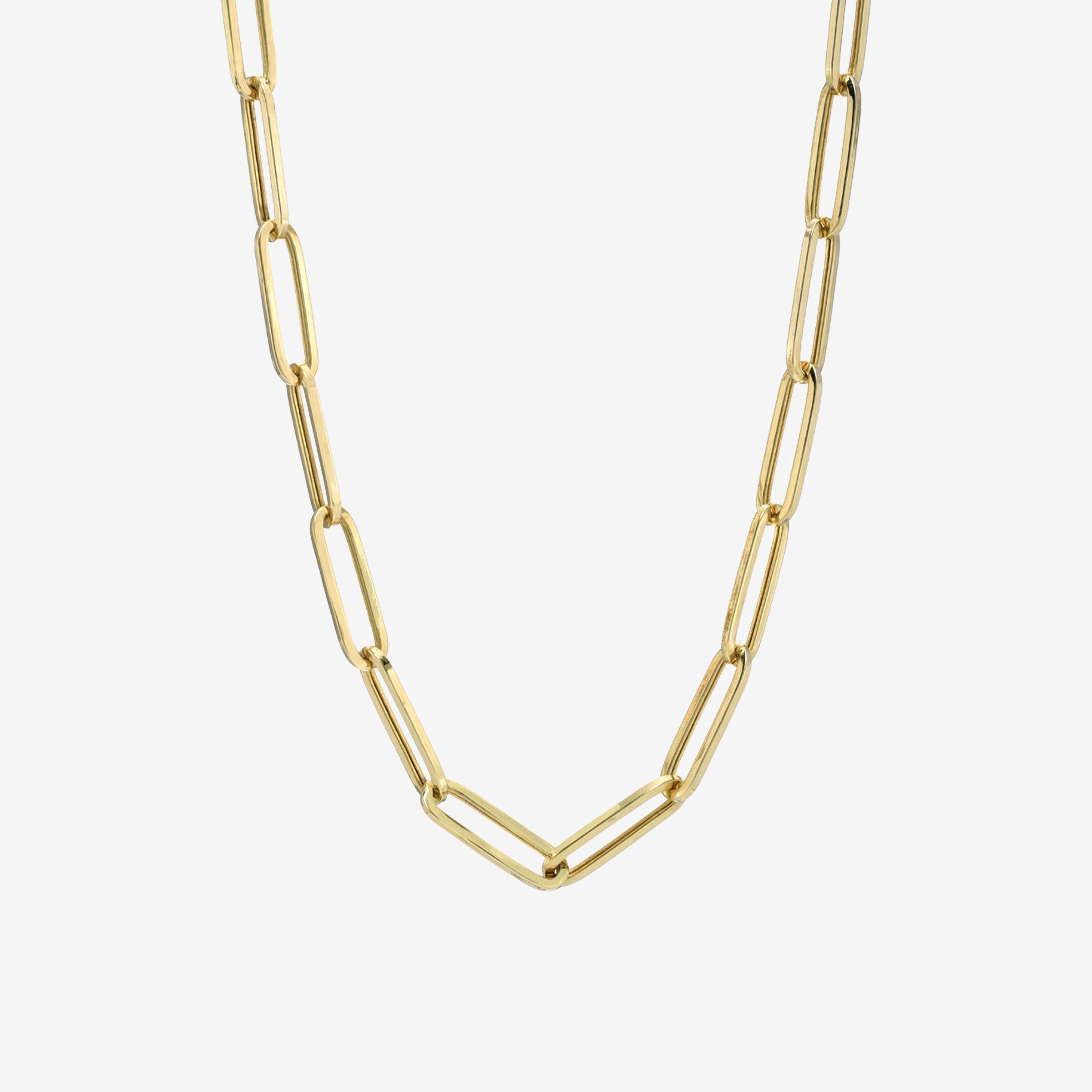 14K Gold Extra Large Paper Clip Chain Necklace, photo 1