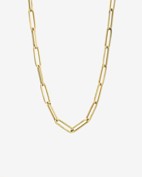 Collar de cadena Paper Clip extra grande en oro de 14K, foto 1