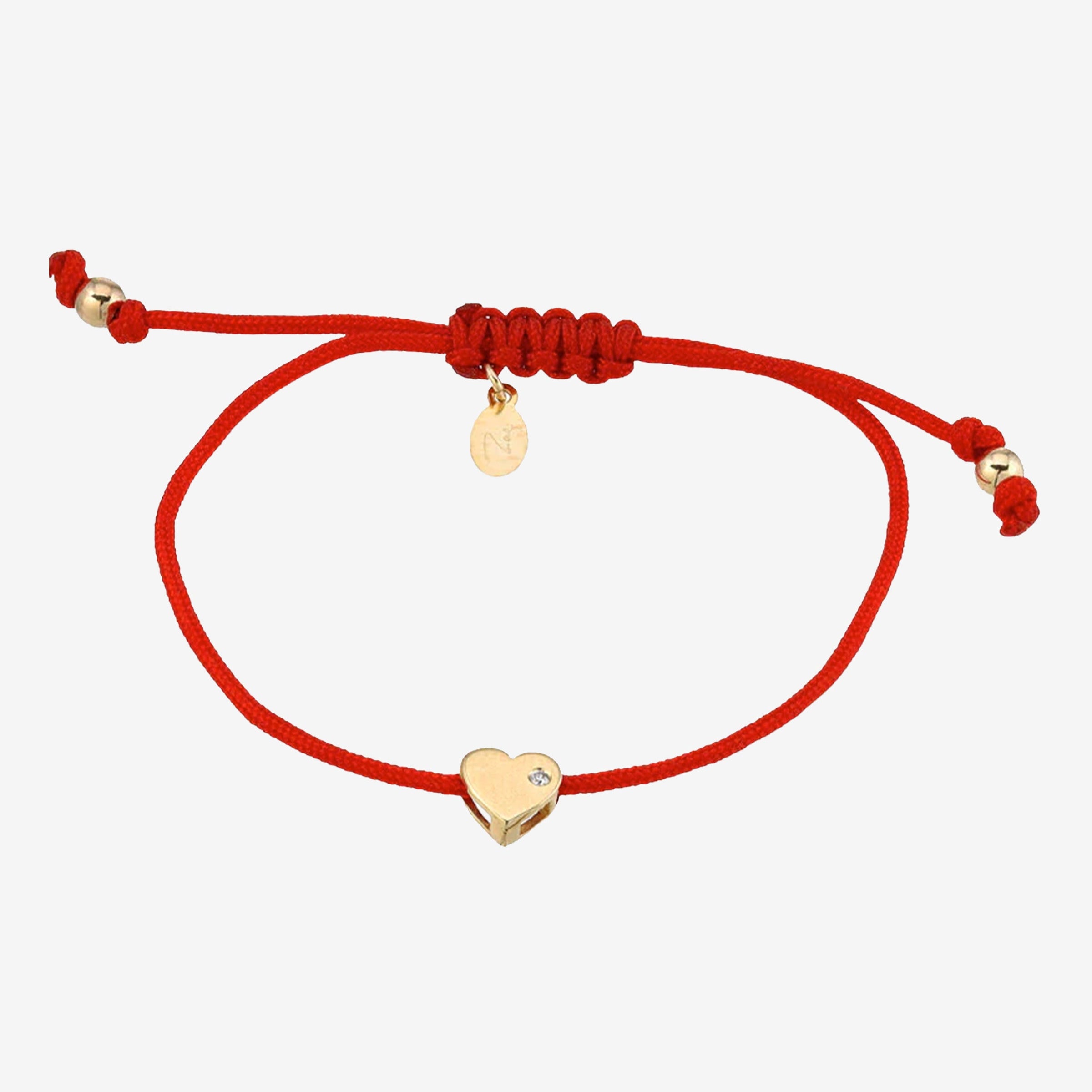 Pulsera Fortune con corazón y diamante en oro de 14K, foto 1
