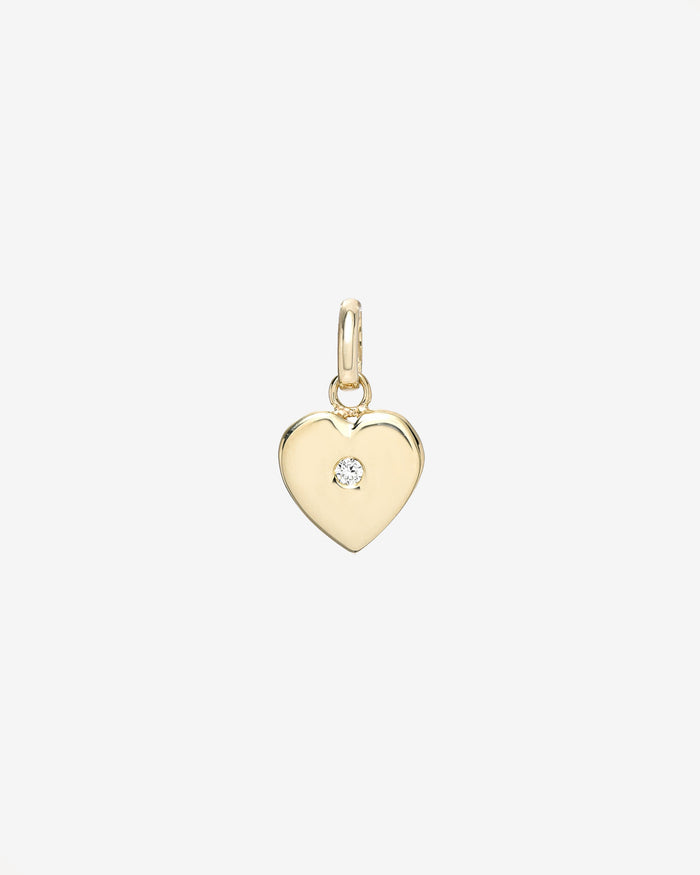 14K Gold Heart with Tiny Diamond Pendant, photo 1