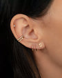 Aretes de aro huggie pequeños en oro de 14K, foto 5