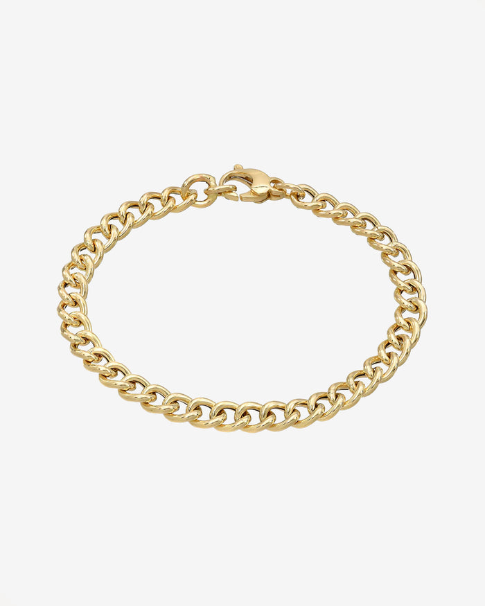 Pulsera de cadena barbada de eslabones grandes en oro de 14K, foto 1