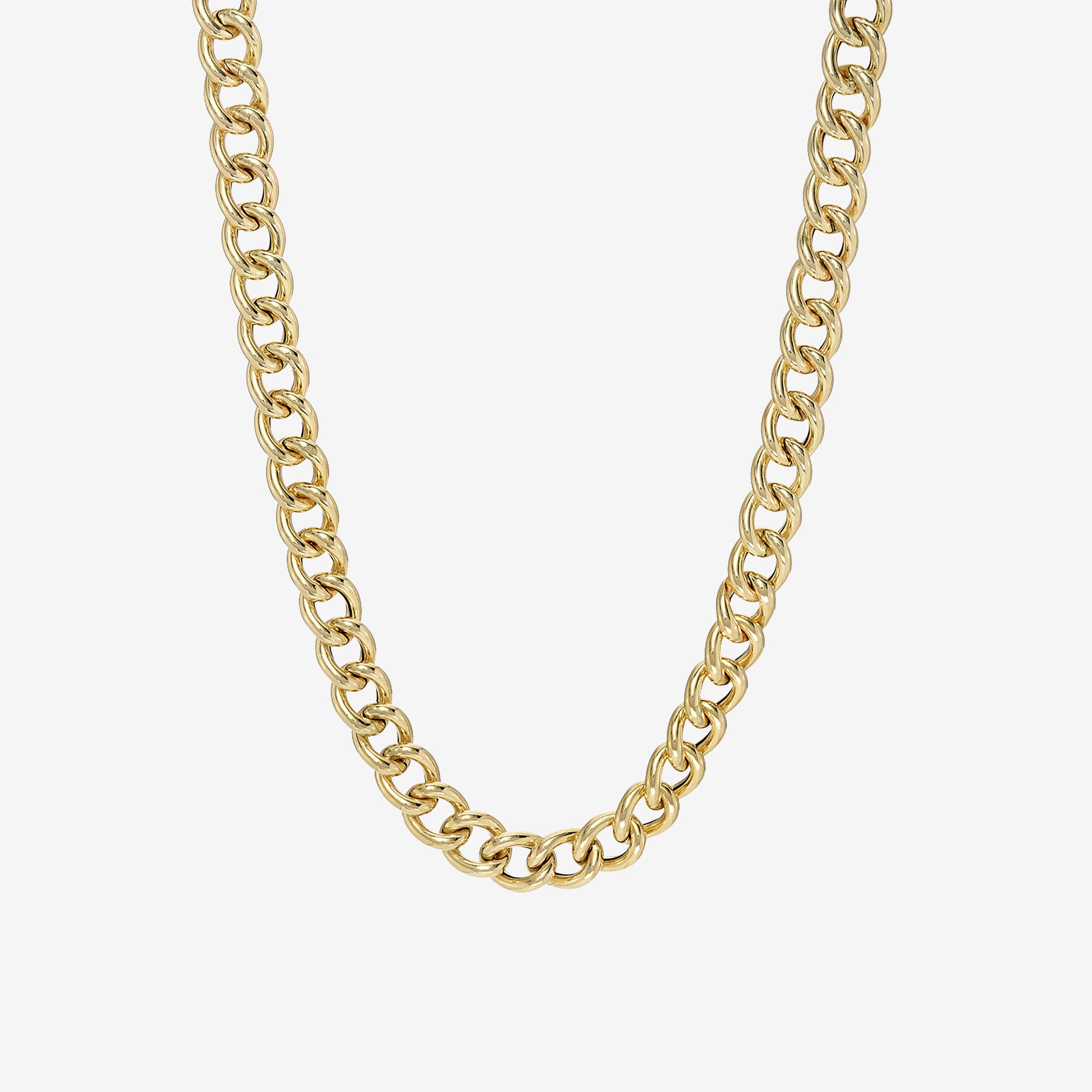 Collar de cadena barbada grande en oro de 14K, foto 1