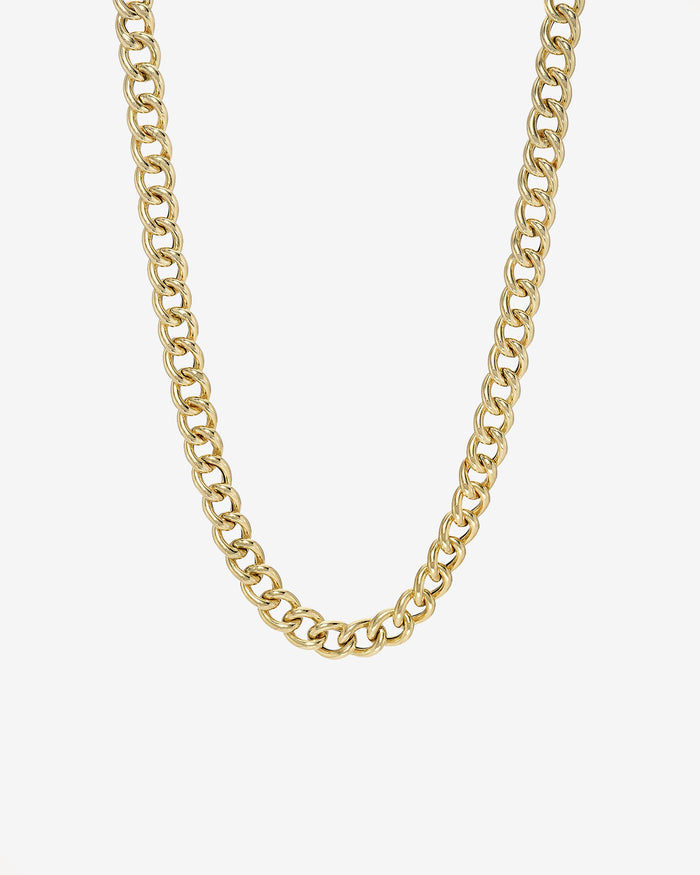 Collar de cadena barbada grande en oro de 14K, foto 1