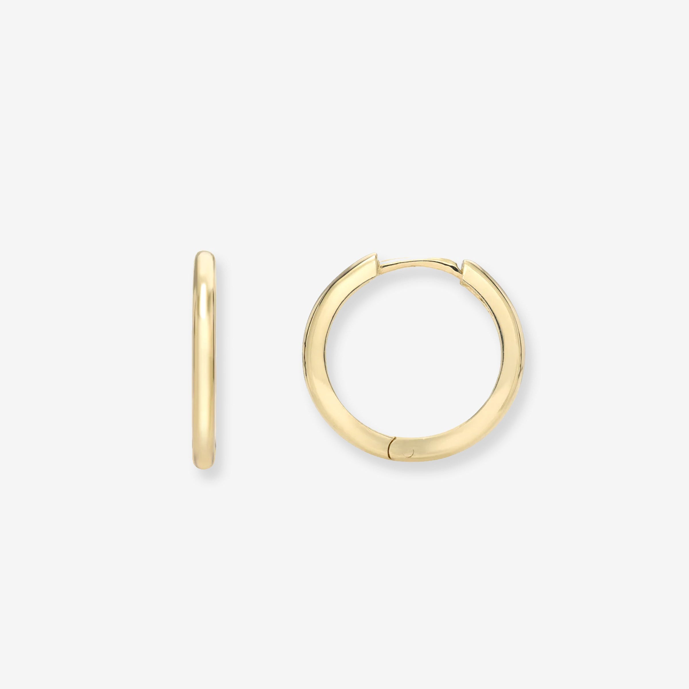 Aretes de aro huggie grandes en oro de 14K, foto 1