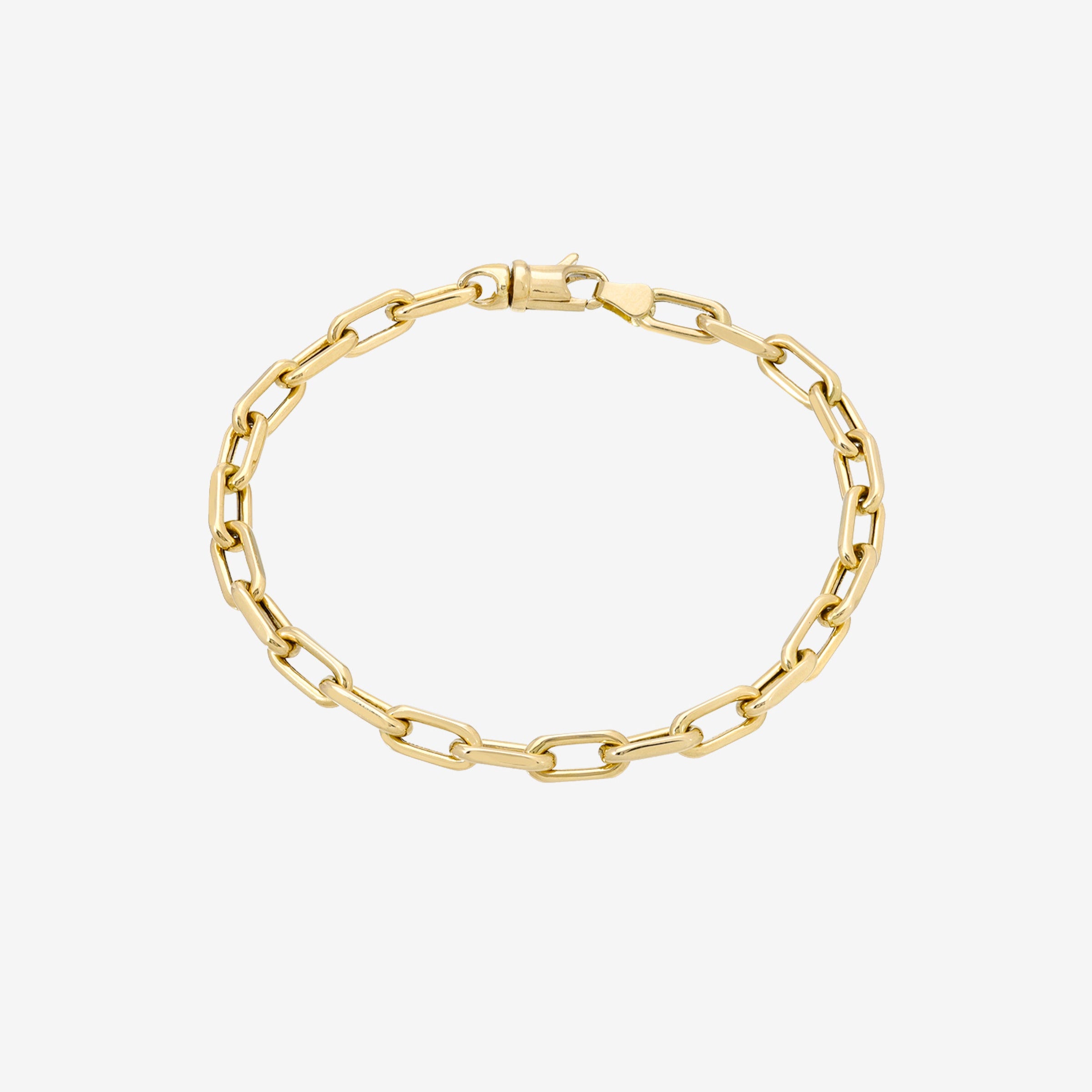 14K Gold Large Open Link Chain Bracelet, photo 1