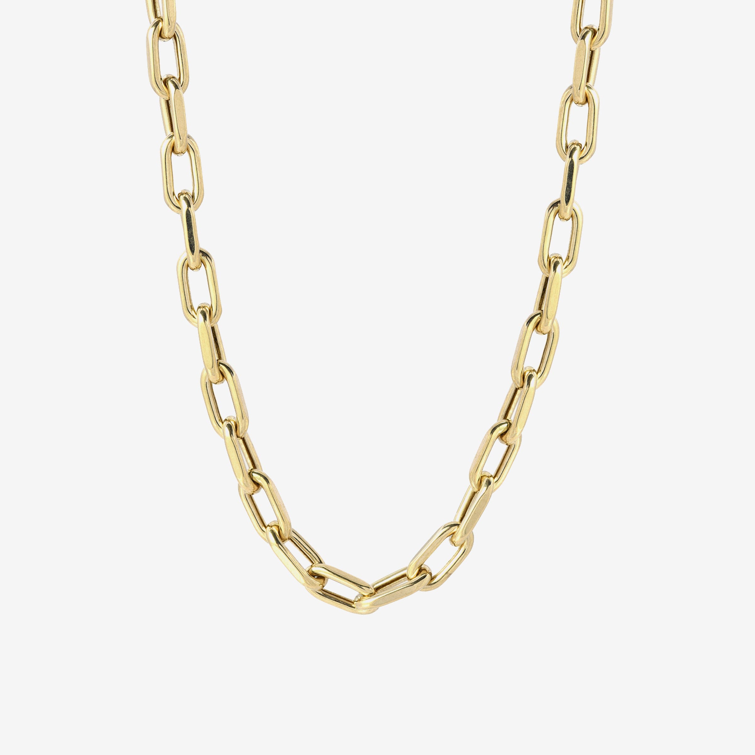 14K Gold Large Open Link Chain Necklace, photo 1