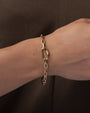 Pulsera de eslabones abiertos grandes con mosquetón en oro de 14K, foto 2