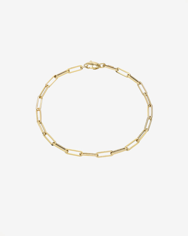 Tobillera de cadena Paper Clip grande en oro de 14K, foto 1