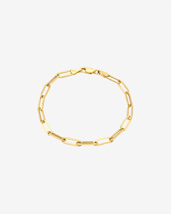 Pulsera de cadena Paper Clip grande en oro de 14K, foto 1